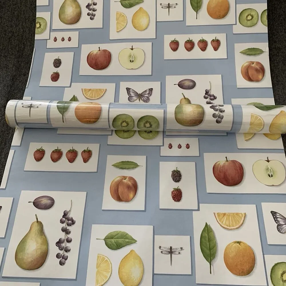 Vintage Kitchen Wallpaper 80s Look Fruit Apples Strawberries Pears Oranges More